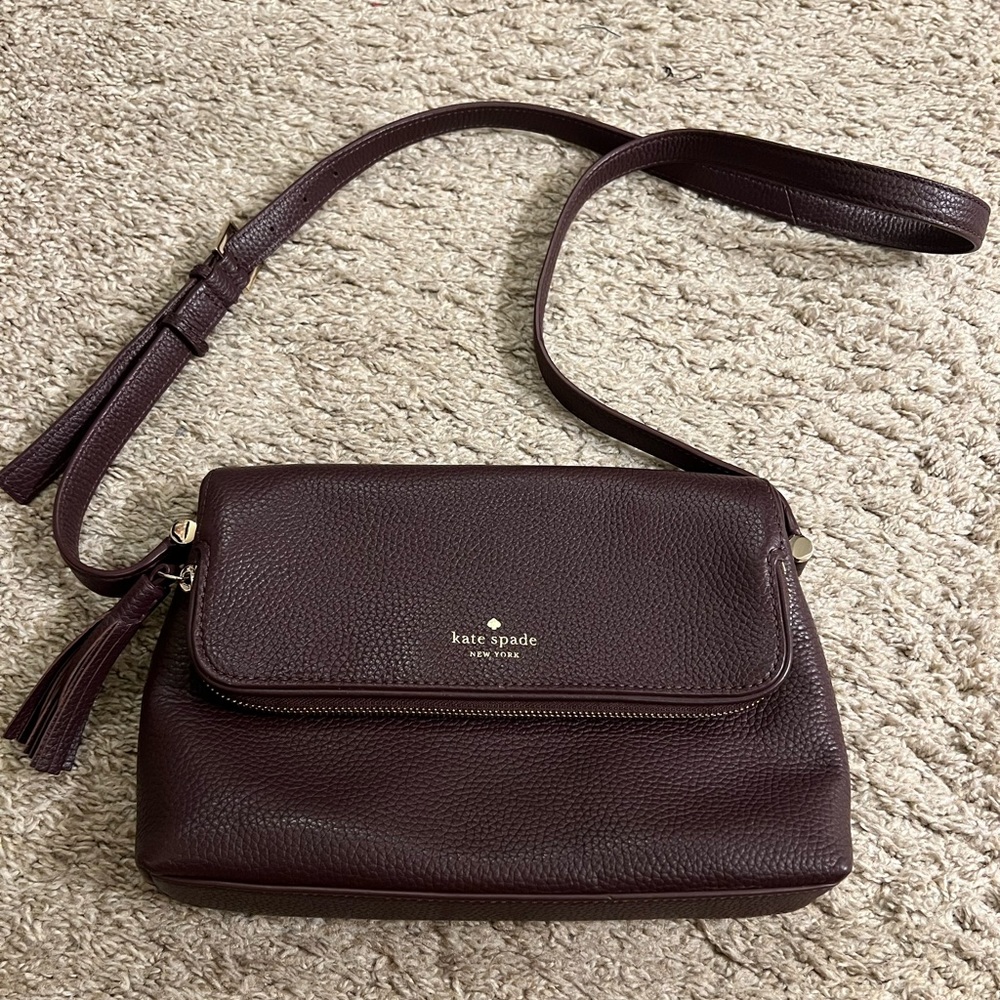 Kate Spade Chester Street Annalise Crossbody Fall Halloween Tassel Purse in Plum